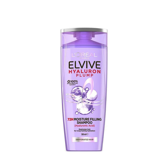 L'Oreal Paris Elvive Hyaluron Plump 72H Moisture Filling Shampoo 300ml - OhYouLuckyDuck.com.au