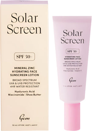 Gem Solar Screen Spf50+ Hydrating Face Sunscreen Lotion