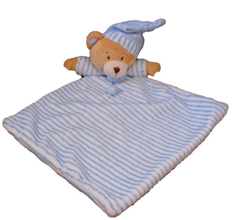 Huggable Toys Baby Bear Blankie Blue 28cm