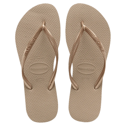 Havaianas Slim Metallic Thongs Rose Gold 39/40