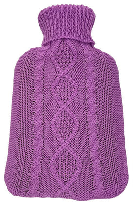 3p Knitted Hot Water Bottle Cover In Fuschia For 2L Bottle