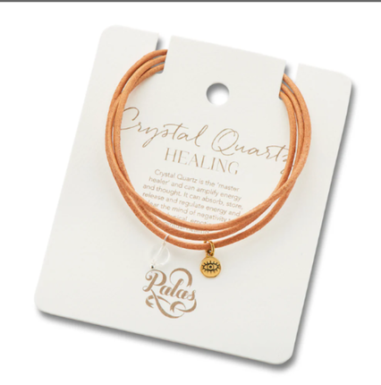 Palas Crystal Quartz Protection Gem Wrap Necklace