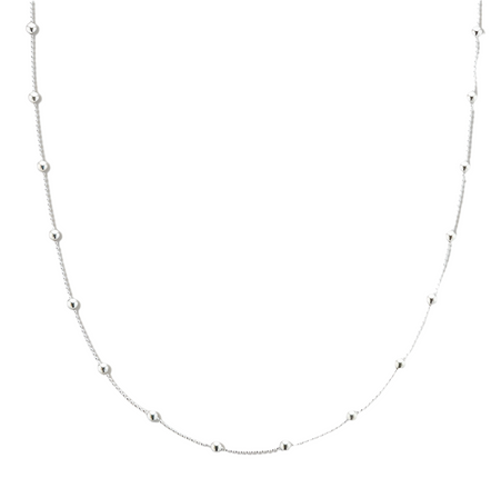 Palas Silver Fine Ball Bead Chain Necklace 70CM