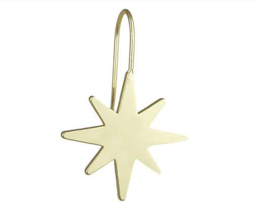 Wicked Sista Christmas Star Hook Earrings Gold