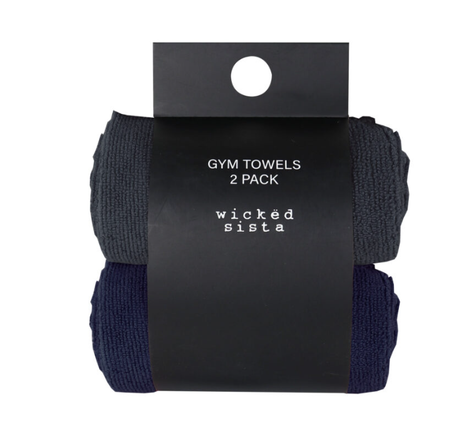 Wicked Sista Gym Towels 2 Pack Charcoal