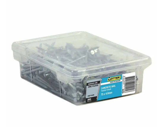 Otter Nail Concrete Fluted Zinc Plated 75 x 4.00MM 2KG
