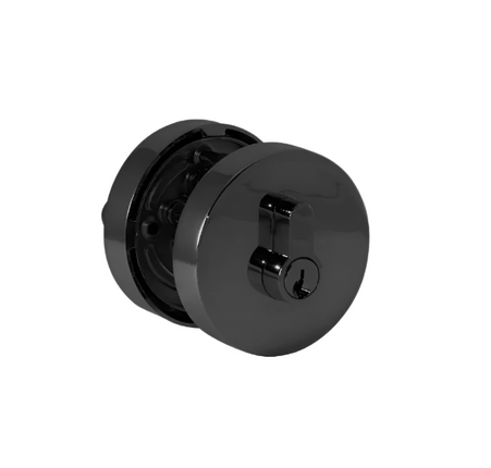 Trio Round Plate Deadbolt Double Cylinder Black