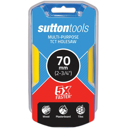 Holesaw Multi Purpose Tct SeaMLess 70MM Yellow Sutton