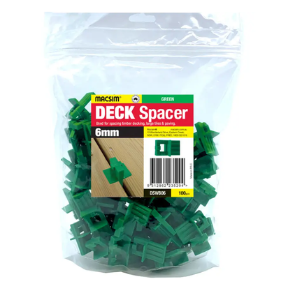 Macsim Spacer Deck Green 6MM - 100 Pack