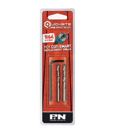 P And N Quickbits Impact Ready TCT Cut-Smart Replacement Drills 9/64 with Allen Key - 2 Piece
