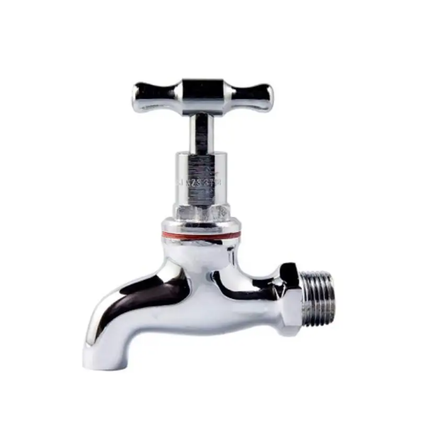 Mildon T Head Garden Male Hose Cock Chrome 15MM 1/2