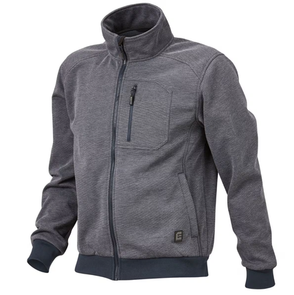 Eleven Workwear Textured Zip Front Knitted Jacket Navy/Blue Multi