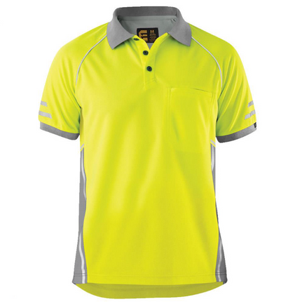 Eleven Workwear Aerocool Hi-Vis Polo Shirt Fluro Yellow Medium