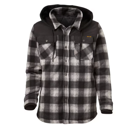 Eleven Workwear Check Polar Fleece Jacket Black Charcoal