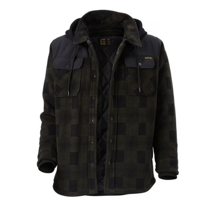 Eleven Workwear Check Polar Fleece Jacket Black/Forest