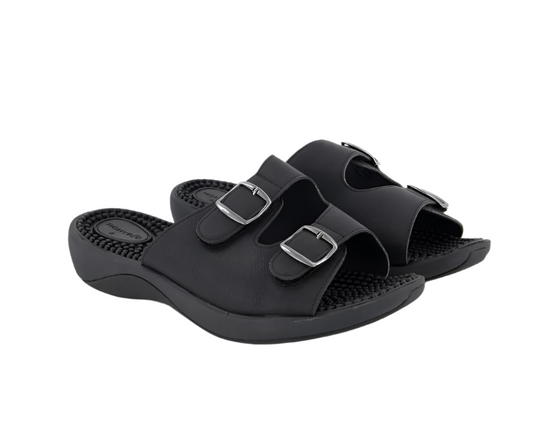 Homyped Women'S Crest Massage Sandals Black 8
