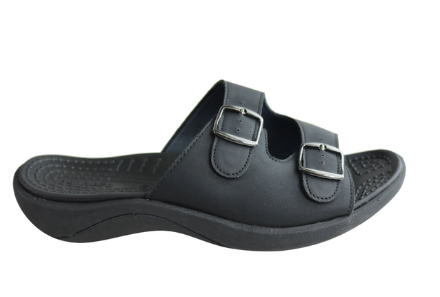 Homyped Womens Niche Comfortable Supportive Slides Sandals Niche Black 10