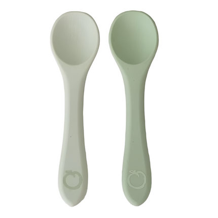 Plum Silicone Spoon Set Powder Olive 2PK