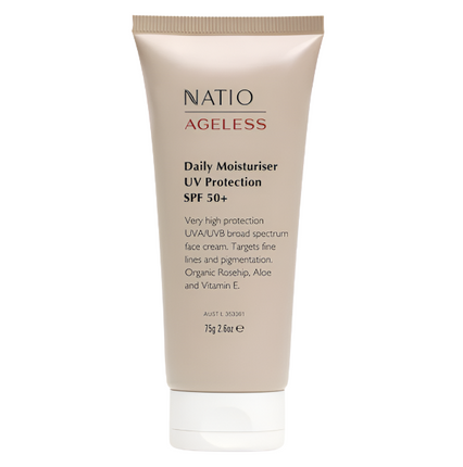 Natio Ageless Daily Moisturiser UV Protection Spf