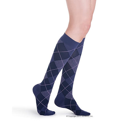 Sigvaris Purple Argyle Compression Socks 15-20 mmHg Size C
