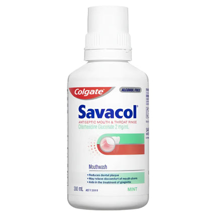 Colgate Savacol Alcohol Free Antiseptic Mouthwash Mint 0.2 Percent 300ML
