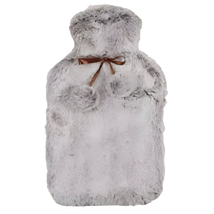 Wicked Sista Faux Fur Hot Water Bottle With Cover Silver Grey