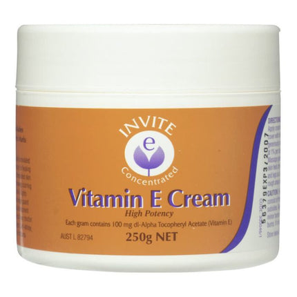 Invite E Concentrated Vitamin E Cream 250g Jar - OhYouLuckyDuck.com.au