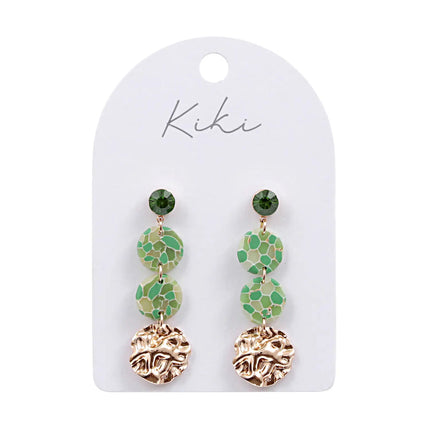 Kiki Jade Hue Drops Earrings Gold Tone Stone Dangle Earrings