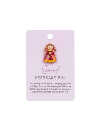 Splosh Lucky Little Ladies Special Keepsake Pin Rose Gold Enamel