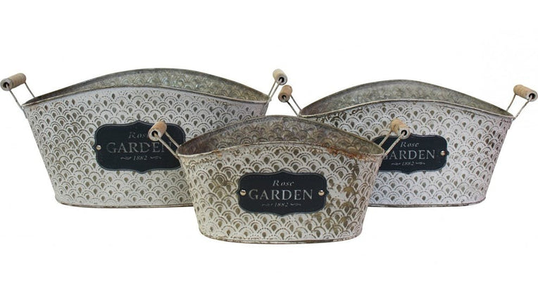 Lavida Planters Oval Vintage Set Of 3