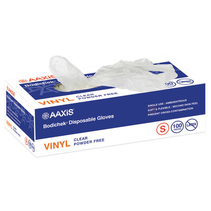 Bodichek Vinyl Disposable Gloves Powder Free Small 100 Pack