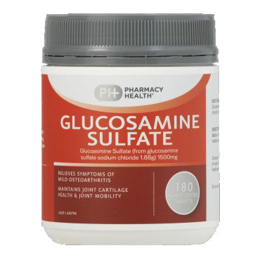 Pharmacy Health Glucosamine Sulfate 1500mg One A Day for Mild Osteoarthritis Relief 180 Tablets