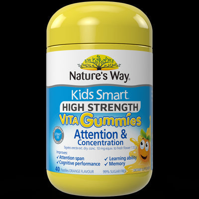 Nature's Way Kids Smart Vita Gummies High Strength Attention and Concentration 40 Gummies