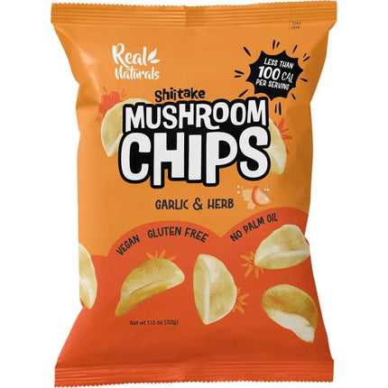 Real Naturals Shiitake Mushroom Chips Garlic and Herb 32G