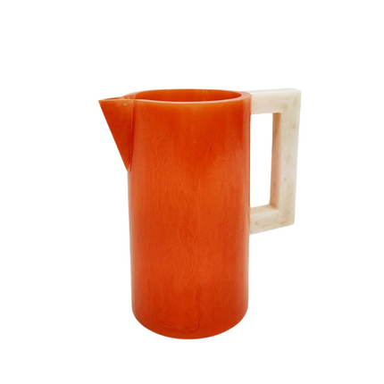 Holiday Retro Jug Orange and White Marble