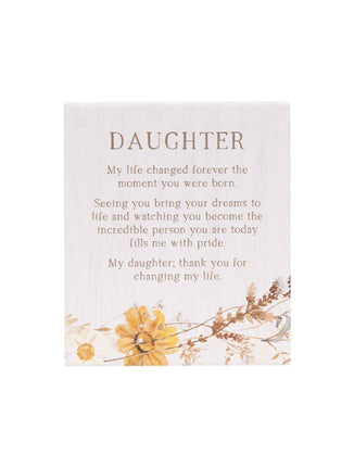 Splosh Rustic Meadow Daughter Verse Freestanding Plaque Gift 15 x 10CM