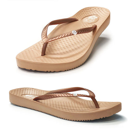 Footlogics Tiki Girl Thong Rose Gold Size 7-7.5