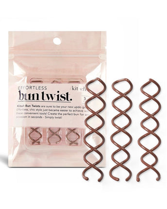 Kitsch Bun Twist Hair Styling Tool for Easy Buns Brown 3 Pack