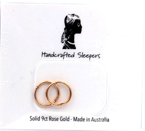 Inverness Rose Gold Plain Sleepers Hypoallergenic Surgical Steel Hoop Earrings 8mm