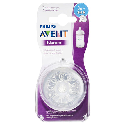 Philips Avent Medium Flow Teats 3m+ 2 Pack