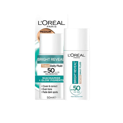 Loreal Bright Reveal SPF 50 Tinted Fluid Medium 50ML
