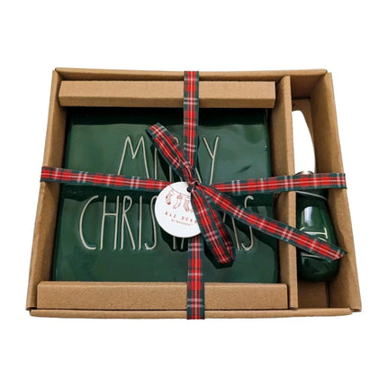 Rae Dunn Merry Christmas Cheese Board and Knife Spreader Set