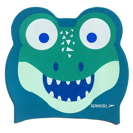 Speedo Junior Printed Character Swim Cap Crocodile