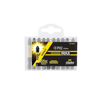 Alpha Impact Bit Ph2 X50Mm X10 Thundermax
