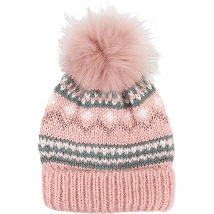 Foote Street Unisex Nordic Beanie Cosy Kids Dusty Pink Medium Large 7 To 10 Years 2 Pack