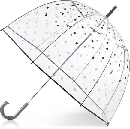 Clifton Totes Clear Bubble Umbrella White Black Dots 89CM