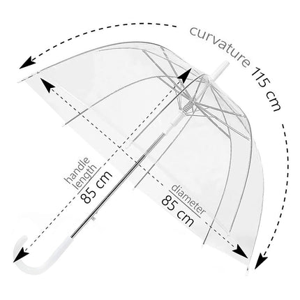 Rain and Son Clear Dome Umbrella for Wind and Rain Protection