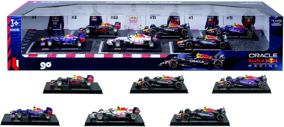 Bburago Formula 1 Racing Die Cast Car Set For Kids 6 Pack 1:43 Scale