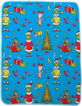 The Grinch Christmas Cuddle Plush Toy Pillow and Fleece Blanket Throw Set