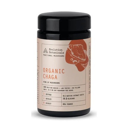 Evolution Botanicals Organic Chaga Mushroom Powder for Immune Support 80G